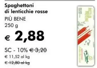 Piu bene spaghettoni di lenticchie rosse