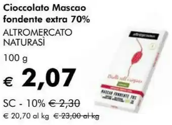 NaturaSì Mascao - cioccolato fondente extra 70% 100 g(ml) offerta