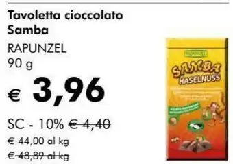 NaturaSì Tavoletta cioccolato samba offerta