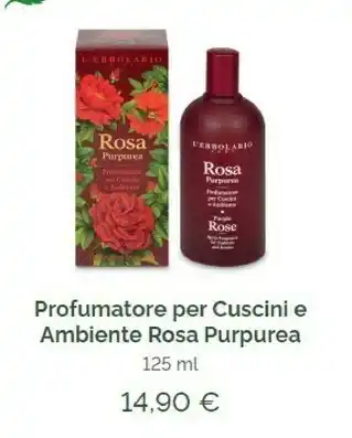 L'Erbolario Profumatore per cuscini e ambiente rosa purpurea offerta