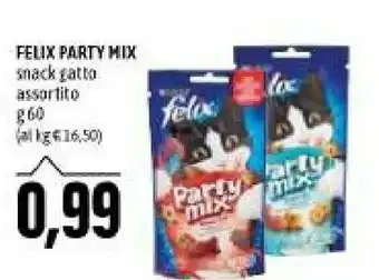 Emi Supermercati Felix party mix snack gatto assortito 60 g offerta