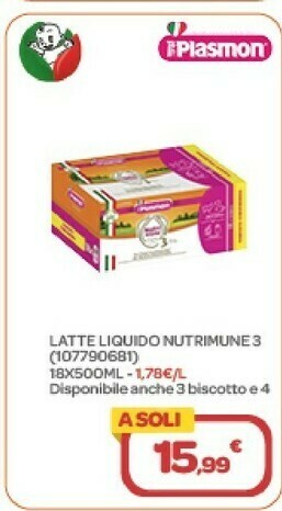 Bimbo Store Latte liquido nutrimune 3 18x500ml offerta