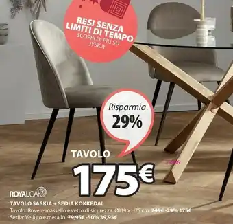 JYSK Tavolo saskia ø119 rovere/vetro offerta