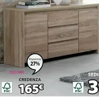 JYSK Credenza haslund 2 ante 3 cassetti rover offerta