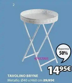 JYSK Tavolino bryne ø40 bianco offerta