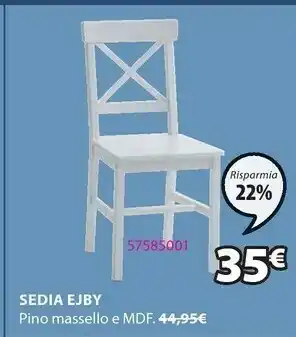 JYSK Sedia ejby bianco offerta
