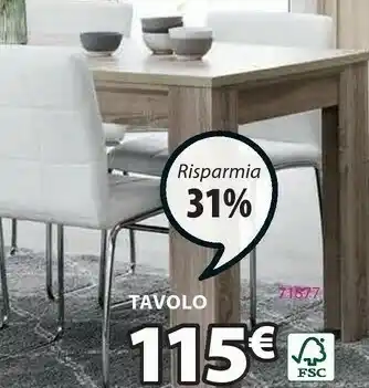 JYSK Tavolo da pranzo haslund 80x160 rovere offerta