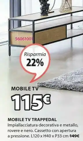 JYSK Mobile tv trappedal rovere/nero offerta
