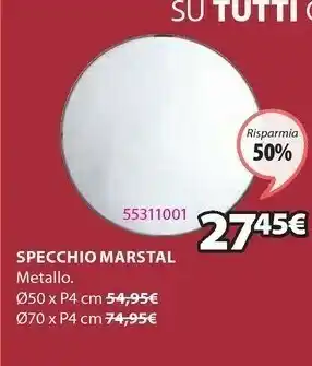 JYSK Specchio marstal ø50 nero offerta