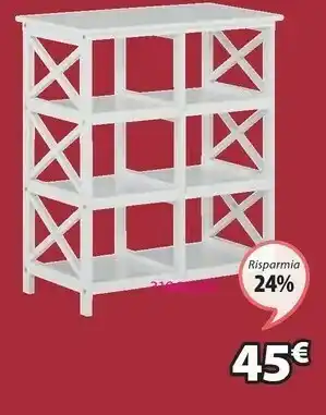 JYSK Libreria dina 6 ripiani bianco offerta
