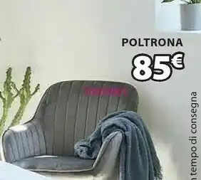 JYSK Poltrona onsevig velluto grigio/nero offerta
