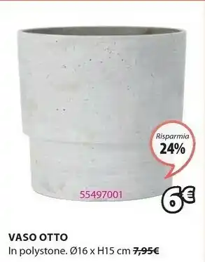JYSK Vaso otto ø16xh15cm grigio offerta