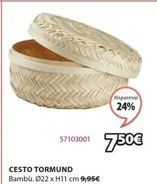 JYSK Cesto tormund ø22xh11cm con coperchio offerta