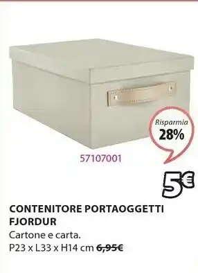 JYSK Contenitore fjordur p23xl33xh14cm kaki offerta