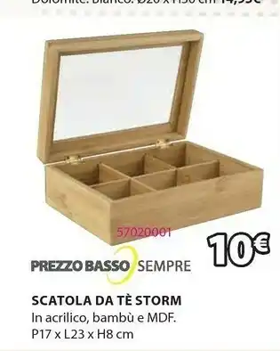 JYSK Scatola tè storm p17xl23xh8cm legno offerta
