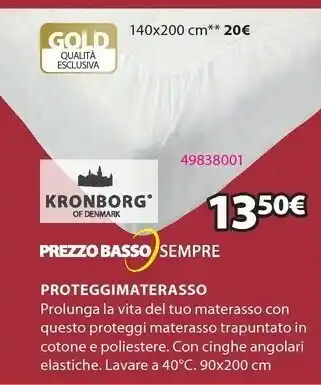 JYSK Proteggi materasso 90x200cm bianco kr offerta