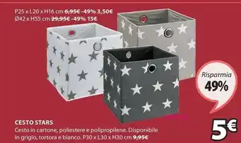 JYSK Cesto stars p30xl30xh30cm ass. offerta