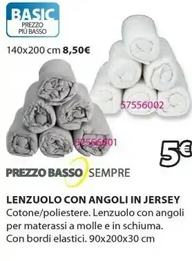 JYSK Lenz jersey 90x200x30cm bianco offerta