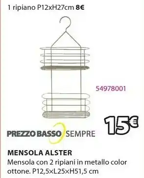 JYSK Mensola alster con 2 ripiani metallo offerta