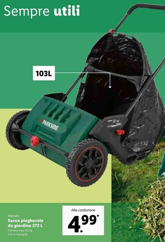 Lidl Parkside sacco pieghevole da giardino 272 l offerta