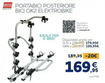 Portabici posteriore bici ok2 elektrobike