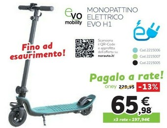 Norauto Monopattino elettrico evo h1 offerta