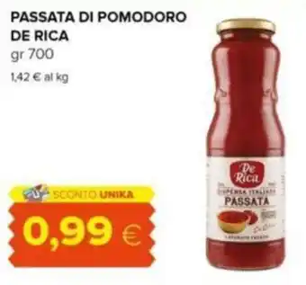Oasi PASSATA DI POMODORO DE RICA gr 700 offerta