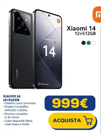 Euronics XIAOMI 14 12+512GB offerta