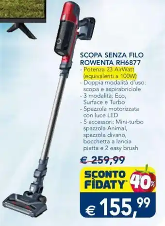 Esselunga SCOPA SENZA FILO ROWENTA RH6877 offerta