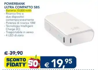 Esselunga POWERBANK ULTRA COMPATTO SBS offerta