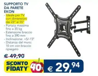Esselunga SUPPORTO TV DA PARETE EKON offerta