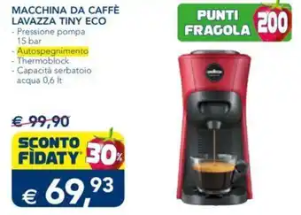 Esselunga MACCHINA DA CAFFÈ LAVAZZA TINY ECO offerta