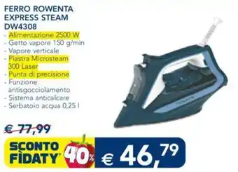 Esselunga FERRO ROWENTA EXPRESS STEAM DW4308 offerta