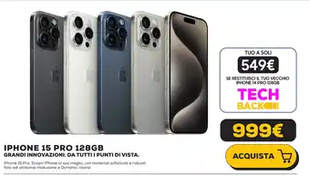 Euronics IPHONE 15 PRO 128GB offerta