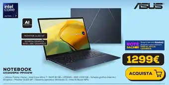 Euronics ASUS NOTEBOOK UX3405MA-PP032W offerta