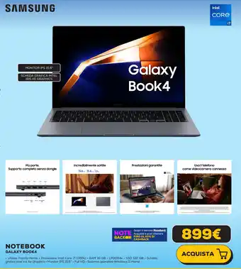 Euronics SAMSUNG NOTEBOOK GALAXY BOOK4 offerta