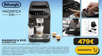 Euronics DeLonghi MAGNIFICA EVO ECAM293.61.BW offerta