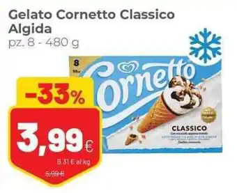 Coop famiglia cooperativa Gelato Cornetto Classico Algida pz. 8 - 480 g offerta