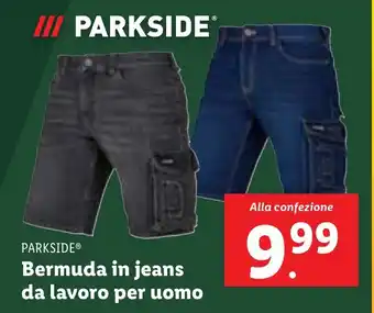 Lidl PARKSIDE Bermuda in jeans da lavoro per uomo offerta