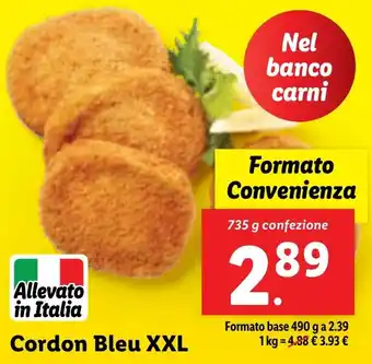 Lidl Cordon Bleu XXL 735 g confezione offerta