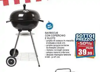 Happy Casa BARBECUE CON COPERCHIO E RUOTE offerta