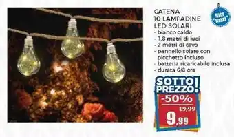 Happy Casa CATENA 10 LAMPADINE LED SOLARI offerta