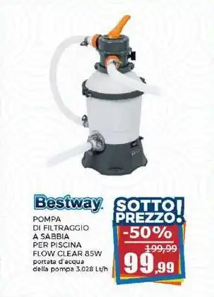 Happy Casa Bestway POMPA DI FILTRAGGIO A SABBIA PER PISCINA FLOW CLEAR 85W offerta