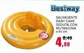 Happy Casa Bestway SALVAGENTE BABY CARE SEDUTA CON MUTANDINA offerta