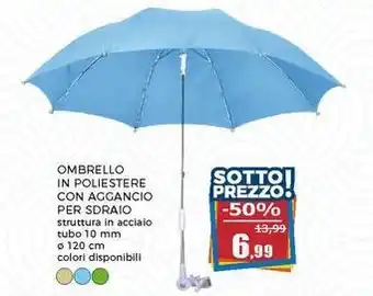 Happy Casa OMBRELLO IN POLIESTERE CON AGGANCIO PER SDRAIO offerta