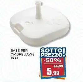 Happy Casa BASE PER OMBRELLONE 16 Lt offerta