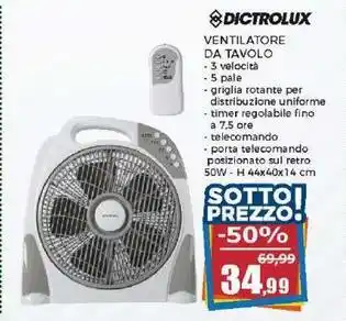 Happy Casa DICTROLUX VENTILATORE DA TAVOLO offerta