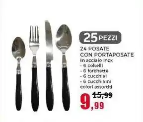 Happy Casa 24 POSATE CON PORTAPOSATE offerta