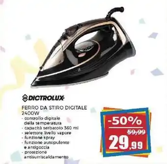 Happy Casa DICTROLUX FERRO DA STIRO DIGITALE 2400W offerta