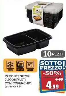 Happy Casa 10 CONTENITORI 2 SCOMPARTI CON COPERCHIO offerta